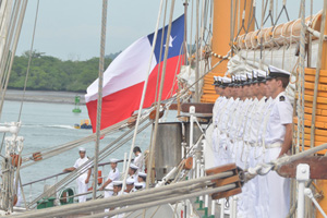 Recepción oficial de autoridades a bordo del BE “Esmeralda” en Panamá