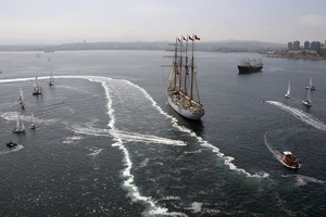 <p>Buque Escuela "Esmeralda" dio inicio a su 63° Crucero de Instrucción</p> <p>Buque Escuela "Esmeralda" dio inicio a su 63° Crucero de Instrucción</p>